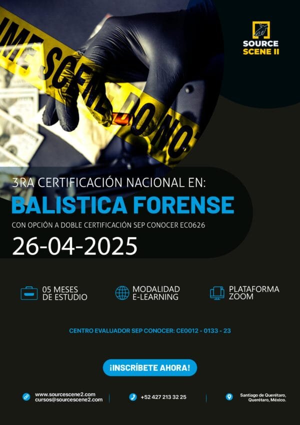 Inscripción 3ra Certificación Nacional en Balística Forense